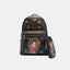 Nicole Lee USA Printed Vegan Leather Backpack Bag with Charging Port and Pouch