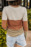 Color Block V-Neck Long Sleeve Top
