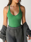 Ribbed V-Neck Halter Tank Top