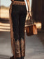 Fringe Hem Slim Fit Pants
