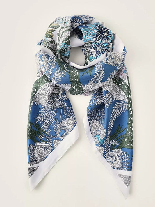 Floral Print Silk Scarf