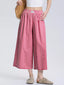 Gingham Wide-Leg Cropped Pants