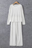 Round Neck Long Sleeve Top and Drawstring Pants Lounge Set