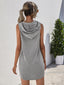 Drawstring Sleeveless Hooded Mini Dress