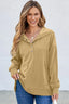 Half Snap Long Sleeve Dropped Shoulder Hoodie