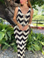 Tie Front Chevron Striped Maxi Dress