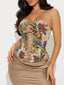 Floral Print Lace Up Tube Top