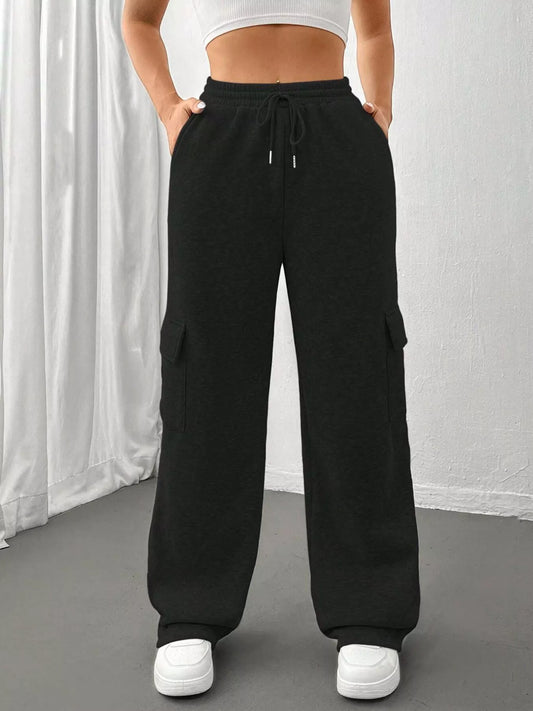 Relaxed Fit Pants with Drawstring Waist