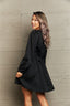 Contrast V-Neck Tie Waist Dress