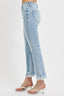 RISEN Full Size Raw Hem Distressed Cropped Flare Jeans Plus Size