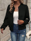 Zip-Up Textured Long Sleeve Jacket