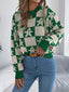Christmas Checkerboard Gingerbread Round Neck Sweater