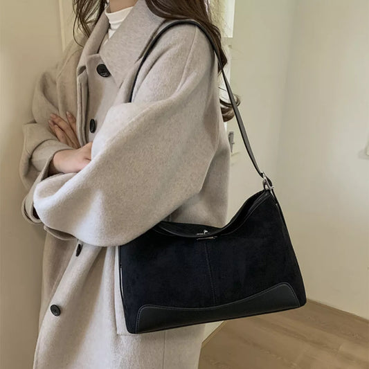 Suede Crossbody Bag with Adjustable Strap