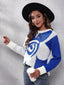 Contrast Round Neck Long Sleeve Sweater