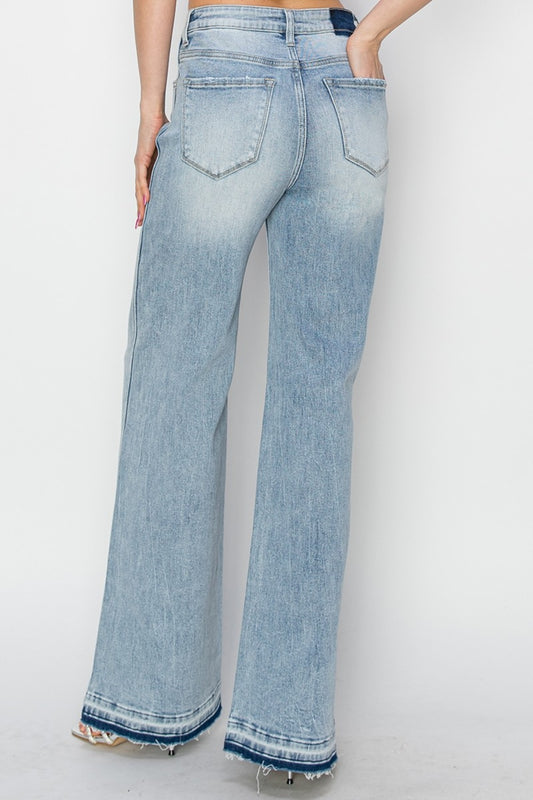 Risen Full Size High Rise Wide Leg Jeans