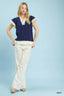 Umgee Contrast Scallop Trim Top