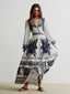 Floral Print Long Sleeve Maxi Dress