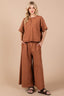 Ces Femme Half Button Half Sleeve Top and Pants Set