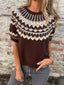 Vintage Patterned Short Sleeve Sweater