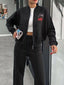 Zip Up Dropped Shoulder Outerwear and Pants Set
