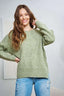ADORA Rib Accent Comfy Sweater Top