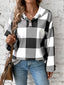 Plaid Dropped Shoulder Long Sleeve Hoodie