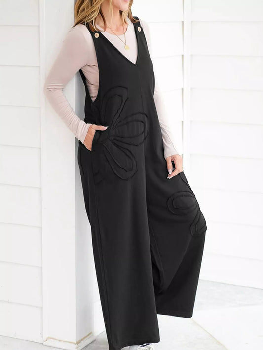 V-Neck Wide Leg Jumpsuit