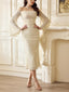 Off-Shoulder Flare Sleeve Dress