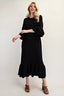 Celeste Full Size Textured Ruffle Hem Modest Dress Plus Size