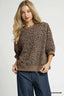 Umgee Oversized Leopard Round Neck Sweatshirt