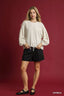 Umgee Linen Long Sleeve Top with Drawstring