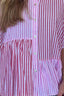Button Down Striped Ruffled Hem Shirt