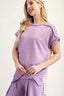 Celeste Full Size Ribbed and Stripe Top with Cuff Sleeves Plus Size
