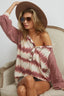 BiBi Tie Dye Distressed Long Sleeve Henley Top
