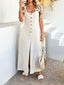 Devine Button Front Knotted Strap Wide Leg Jumpsuit