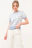 And The Why Short Sleeve Floral Pattern Knit Top