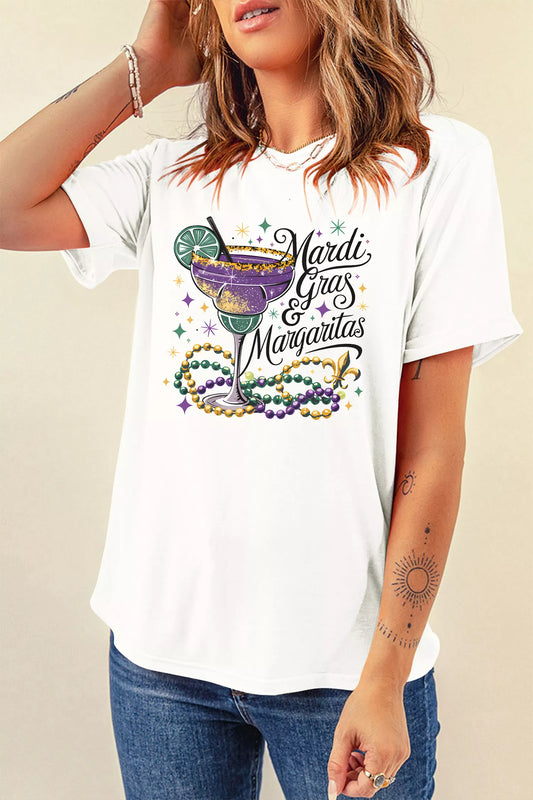 Mardi Gras Margaritas Cheerful Graphic Tee