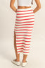 HYFVE Side Slit Striped Bodycon Sweater Skirt