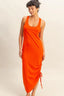 HYFVE Scoop Neck Side Tie Detail Midi Dress