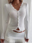 Lace Trim Long Sleeve Top