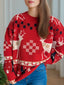Christmas Element Round Neck Long Sleeve Sweater