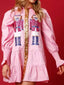 Full Size Christmas Sequin Nutcracker Tiered Shirt Dress Plus Size