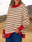 Striped Round Neck Long Sleeve Sweater