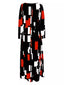 Geometric Print Long Sleeve Maxi Dress