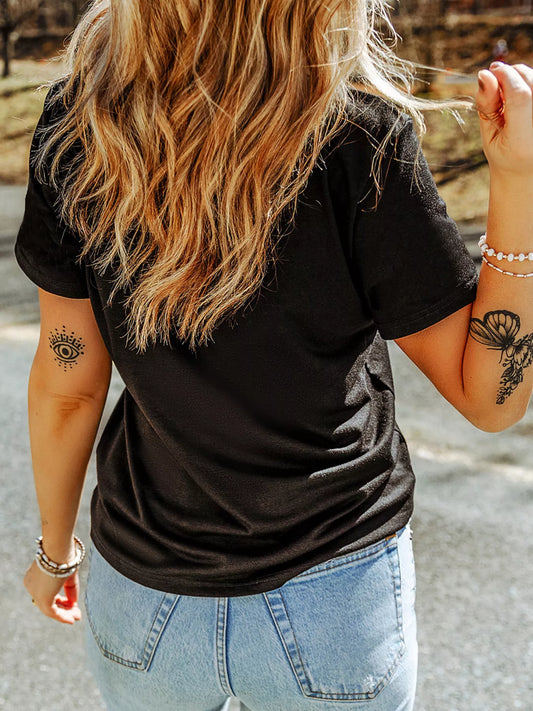 Rhinestone Santa Claus Christmas Graphic T Shirt