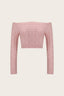 Cable-Knit Off-Shoulder Long Sleeve Sweater