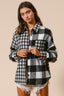 BiBi Plaid Fleece Button Down Long Sleeve Shirt