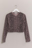 HYFVE Animal Print Snap Down Crop Cardigan