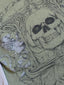 Skull Round Neck Long Sleeve Fake Two Pieces T-Shirt