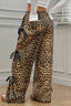 Leopard Bow Tie Elastic Waist Pants